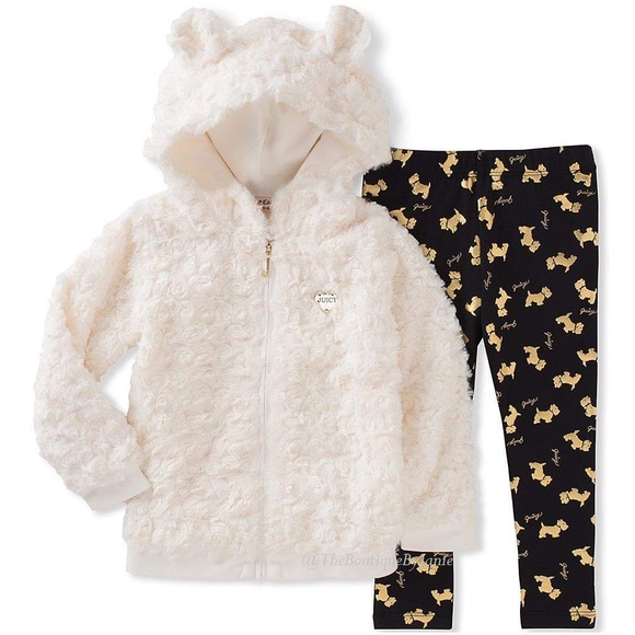 Juicy Couture White Bear Hoodie & Leggings Set